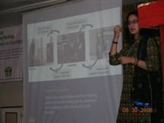 Zara Husain showing VRS on slides